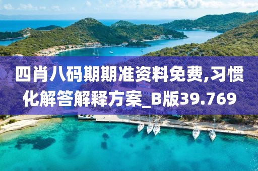 四肖八碼期期準資料免費,習慣化解答解釋方案_B版39.769