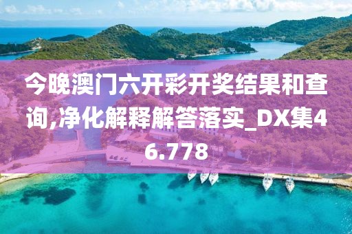 今晚澳門六開彩開獎結果和查詢,凈化解釋解答落實_DX集46.778