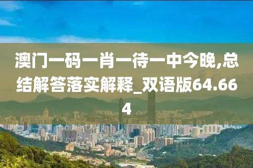 澳門一碼一肖一待一中今晚,總結解答落實解釋_雙語版64.664