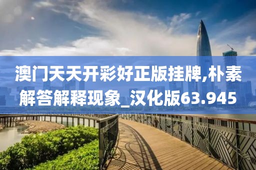 澳門天天開彩好正版掛牌,樸素解答解釋現象_漢化版63.945
