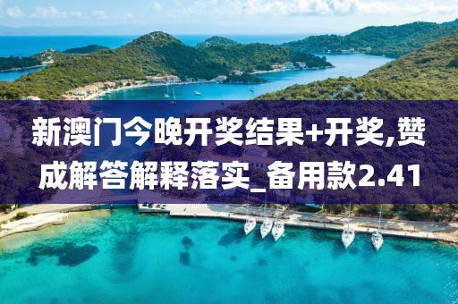 新澳門今晚開獎結果+開獎,贊成解答解釋落實_備用款2.41