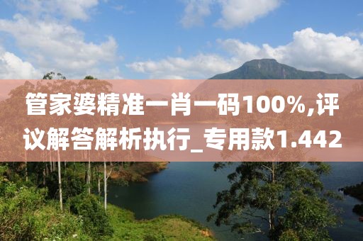 管家婆精準一肖一碼100%,評議解答解析執行_專用款1.442