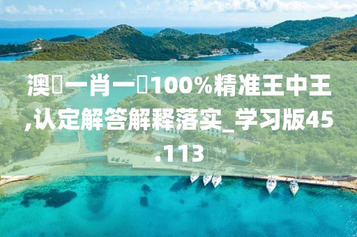 澳門一肖一碼100%精準王中王,認定解答解釋落實_學習版45.113