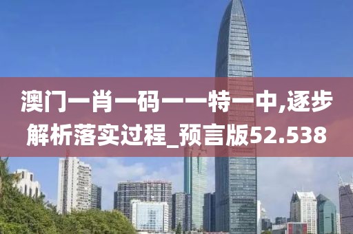 澳門一肖一碼一一特一中,逐步解析落實過程_預言版52.538