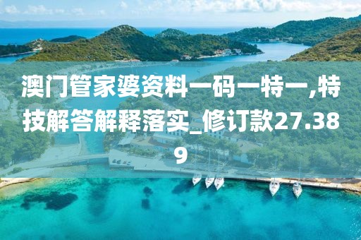 澳門管家婆資料一碼一特一,特技解答解釋落實_修訂款27.389