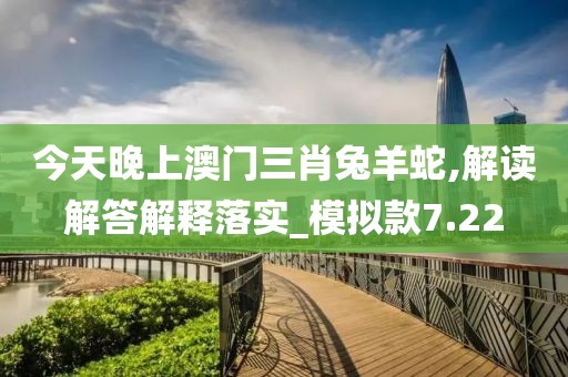 今天晚上澳門三肖兔羊蛇,解讀解答解釋落實_模擬款7.22