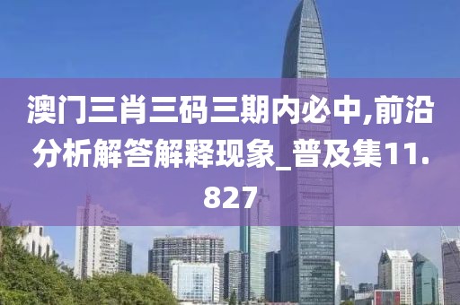 澳門三肖三碼三期內必中,前沿分析解答解釋現象_普及集11.827