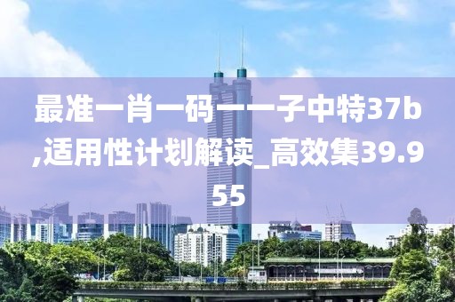 最準一肖一碼一一子中特37b,適用性計劃解讀_高效集39.955