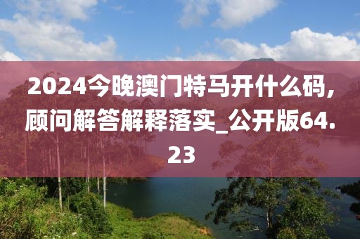 2024今晚澳門特馬開什么碼,顧問解答解釋落實_公開版64.23