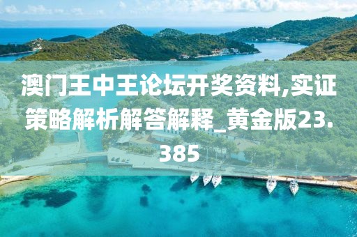澳門王中王論壇開獎資料,實證策略解析解答解釋_黃金版23.385