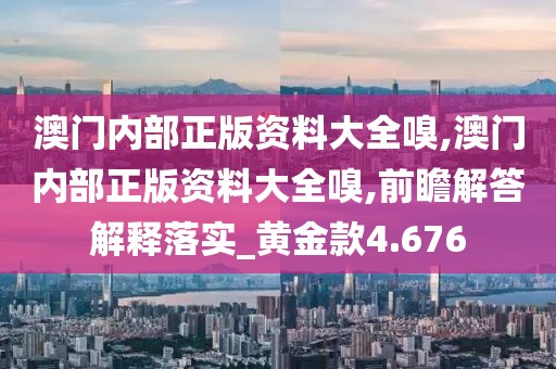 澳門內部正版資料大全嗅,澳門內部正版資料大全嗅,前瞻解答解釋落實_黃金款4.676