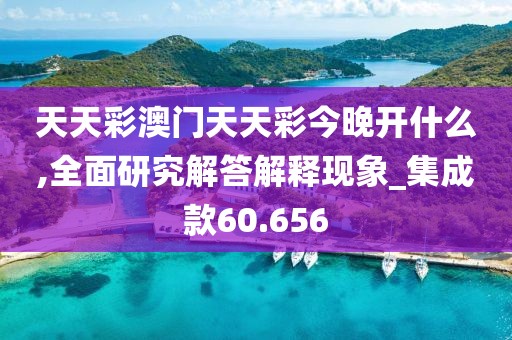 天天彩澳門天天彩今晚開什么,全面研究解答解釋現象_集成款60.656