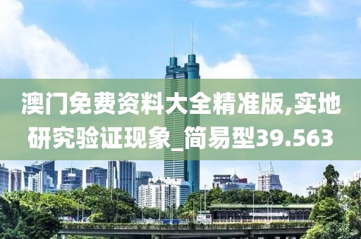澳門免費資料大全精準版,實地研究驗證現象_簡易型39.563