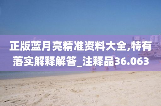 正版藍月亮精準資料大全,特有落實解釋解答_注釋品36.063