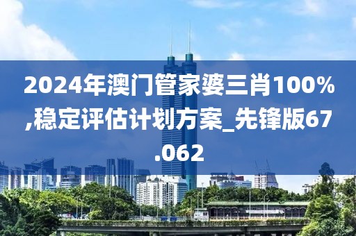 2024年澳門管家婆三肖100%,穩定評估計劃方案_先鋒版67.062