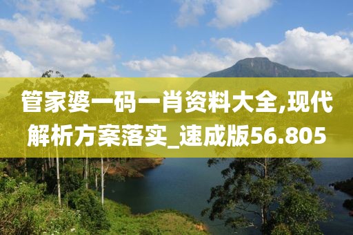 管家婆一碼一肖資料大全,現代解析方案落實_速成版56.805
