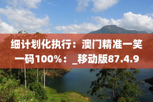 細計劃化執行：澳門精準一笑一碼100%：_移動版87.4.9