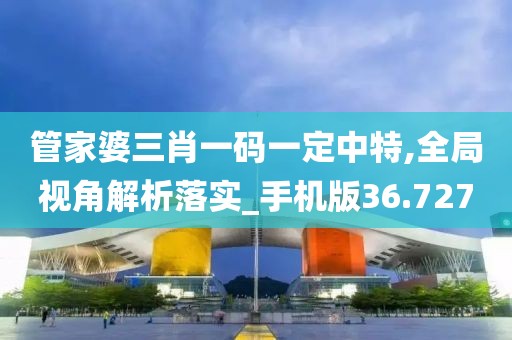 管家婆三肖一碼一定中特,全局視角解析落實_手機版36.727