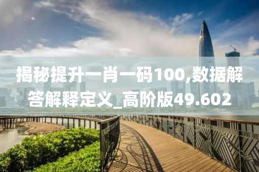 揭秘提升一肖一碼100,數據解答解釋定義_高階版49.602