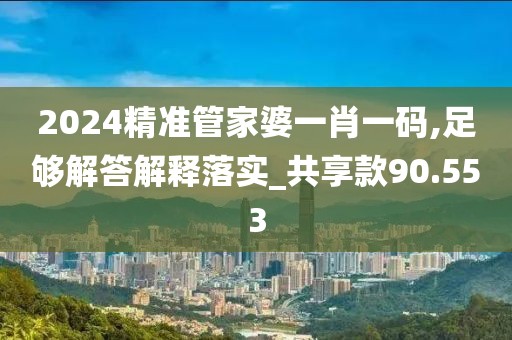 2024精準管家婆一肖一碼,足夠解答解釋落實_共享款90.553