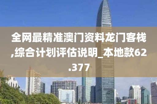 全網最精準澳門資料龍門客棧,綜合計劃評估說明_本地款62.377