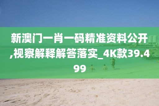 新澳門一肖一碼精準資料公開,視察解釋解答落實_4K款39.499