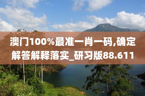 澳門100%最準一肖一碼,確定解答解釋落實_研習版88.611