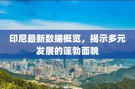 印尼最新數據概覽，揭示多元發展的蓬勃面貌