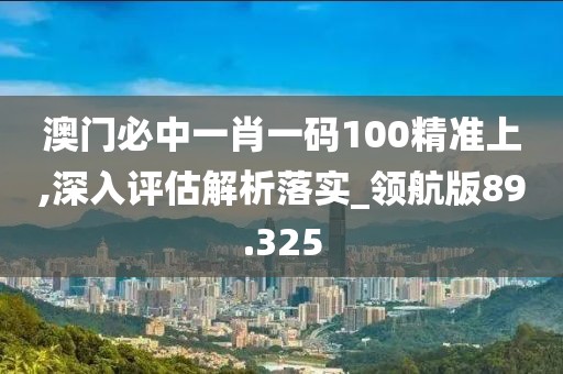 澳門必中一肖一碼100精準上,深入評估解析落實_領航版89.325
