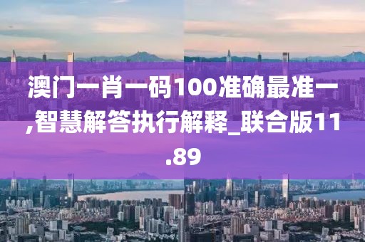 澳門一肖一碼100準確最準一,智慧解答執行解釋_聯合版11.89
