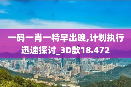 一碼一肖一特早出晚,計劃執行迅速探討_3D款18.472