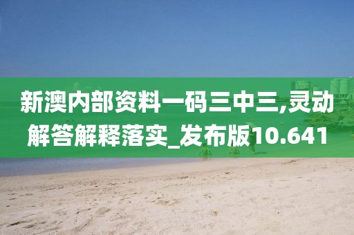 新澳內部資料一碼三中三,靈動解答解釋落實_發布版10.641