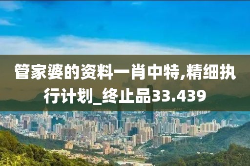 管家婆的資料一肖中特,精細執行計劃_終止品33.439