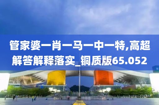 管家婆一肖一馬一中一特,高超解答解釋落實_銅質版65.052
