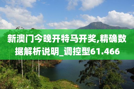 新澳門今晚開特馬開獎,精確數據解析說明_調控型61.466