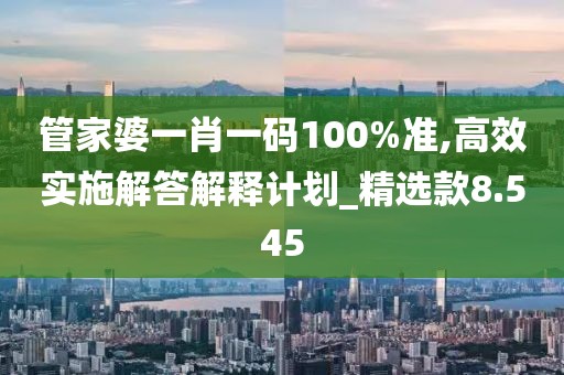 管家婆一肖一碼100%準,高效實施解答解釋計劃_精選款8.545
