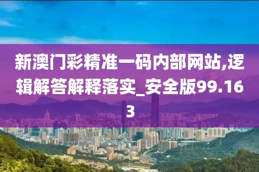 新澳門彩精準一碼內部網站,邏輯解答解釋落實_安全版99.163