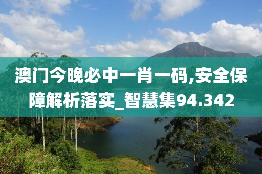 澳門今晚必中一肖一碼,安全保障解析落實_智慧集94.342