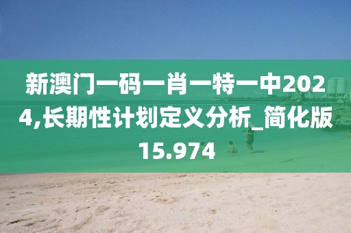 新澳門一碼一肖一特一中2024,長期性計劃定義分析_簡化版15.974