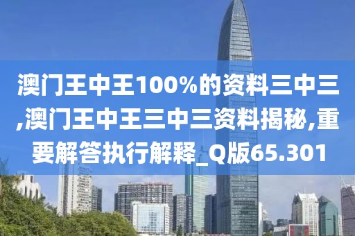 澳門王中王100%的資料三中三,澳門王中王三中三資料揭秘,重要解答執行解釋_Q版65.301