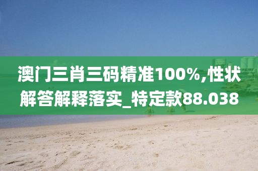 澳門三肖三碼精準100%,性狀解答解釋落實_特定款88.038
