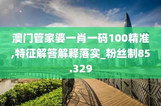 澳門管家婆一肖一碼100精準,特征解答解釋落實_粉絲制85.329