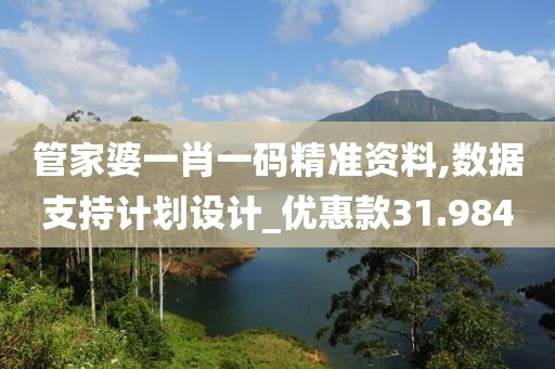 管家婆一肖一碼精準資料,數據支持計劃設計_優惠款31.984