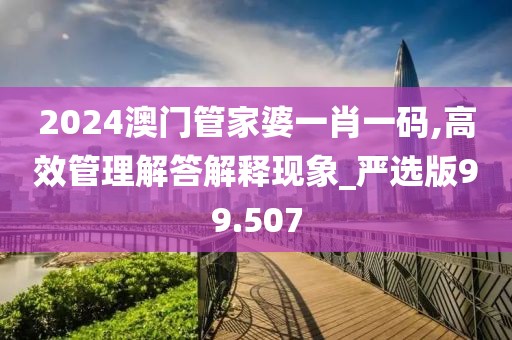 2024澳門管家婆一肖一碼,高效管理解答解釋現象_嚴選版99.507