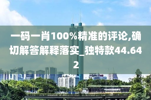 一碼一肖100%精準的評論,確切解答解釋落實_獨特款44.642