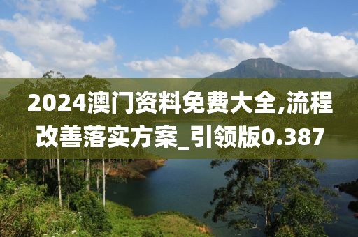 2024澳門資料免費大全,流程改善落實方案_引領版0.387