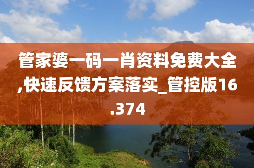 管家婆一碼一肖資料免費大全,快速反饋方案落實_管控版16.374