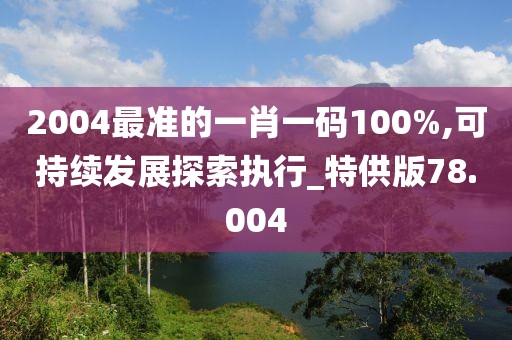 2004最準的一肖一碼100%,可持續發展探索執行_特供版78.004