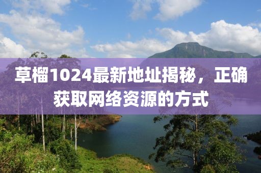 草榴1024最新地址揭秘，正確獲取網絡資源的方式
