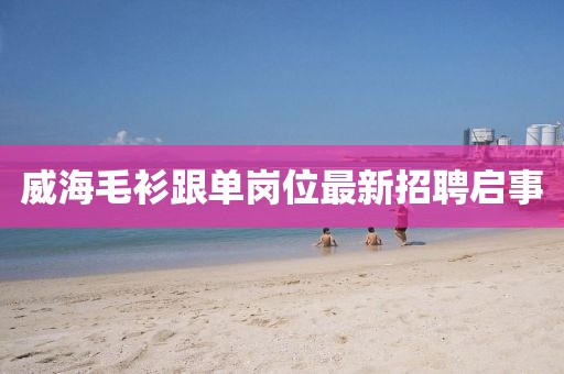 威海毛衫跟單崗位最新招聘啟事